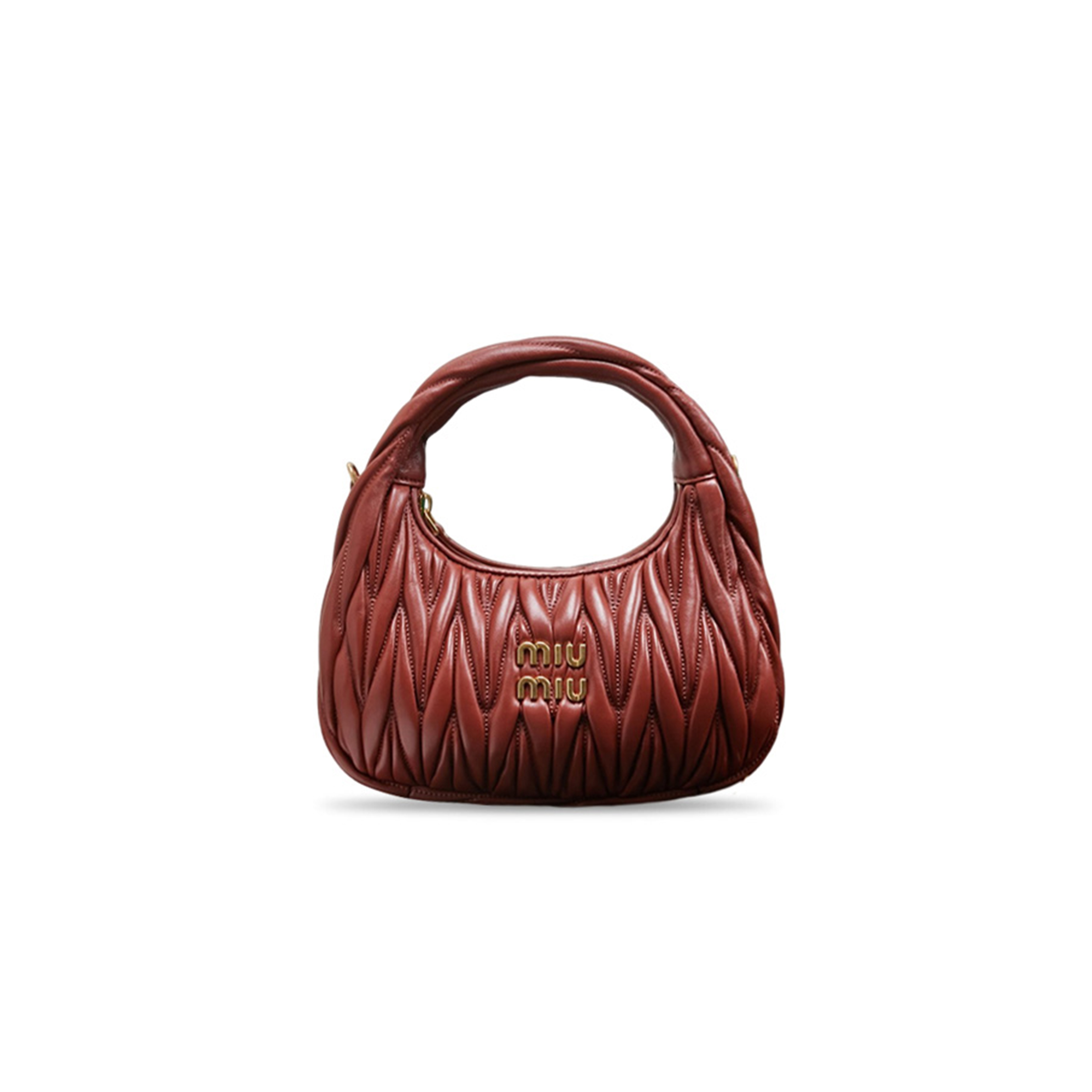 MIU MIU WANDER MATELASSÉ NAPPA LEATHER HOBO BAG 5BC125 (23*20*6cm)